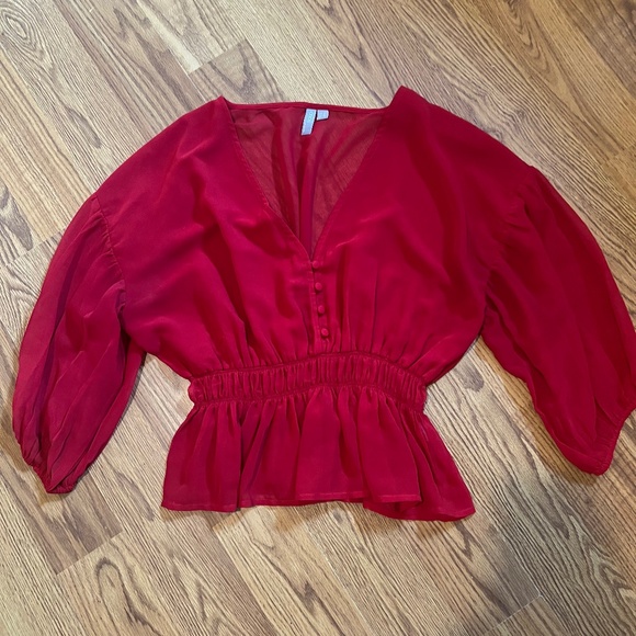 ASOS Sheer Red Top (size 10) - Picture 2 of 6